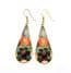 Vintage Large Cloisonne Enamel Floral Drop Design Earrings
