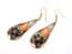 Vintage Large Cloisonne Enamel Floral Drop Design Earrings