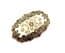 Vintage Large Cloisonne Enamel Ornate Floral Design Brooch By Fish And Crown