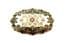 Vintage Large Cloisonne Enamel Ornate Floral Design Brooch By Fish And Crown