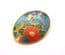Vintage Large Cloisonne Enamel Vibrant Flower Design Brooch