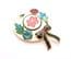 Vintage Large Cloisonne Floral Detailed Hat Design Brooch