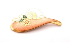 Vintage Large Cloisonne Hat Design Brooch