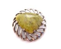 Vintage Large Connemara Marble Set Scottish Style Abstract Modernist Design Brooch