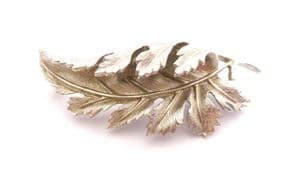 Vintage Large Coro Curving Leaf Design Statement Brooch