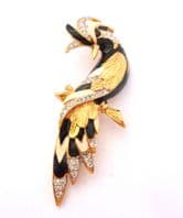 Vintage Large D' Orlan Enamel And Rhinestone Detailed Brooch