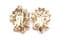 Vintage Large Enamel And Aurora Borealis Abstract Floral Design Clip On Earrings By Art.