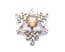 Vintage Large Faux Cairngorm Rhinestone Set Scottish Celtic Style Zoomorphic Design Brooch