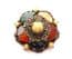 Vintage Large Faux Gem Set Medieval Style Brooch Attributed To Miracle