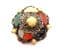 Vintage Large Faux Gem Set Medieval Style Brooch Attributed To Miracle