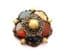Vintage Large Faux Gem Set Medieval Style Brooch Attributed To Miracle