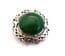 Vintage Large Faux Green Gem Cabochon Set Scottish Celtic Zoomorphic Style Brooch