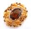 Vintage Large Faux Smoky Topaz And Foliate Design Brooch By Sarah Coventry.