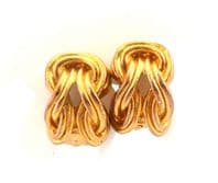 Vintage Large Geometric Knot Retro Design Clip On Earrings