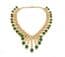 Vintage Large Green And Clear Rhinestone Set Geometric Fringe Drop Statement Design choker Necklace