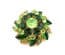 Vintage Large Green Rhinestone Set Layered Floral Geometric Design Brooch