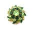Vintage Large Green Rhinestone Set Layered Floral Geometric Design Brooch