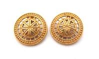 Vintage Large Heart Detailed Wheel Dome Design Clip On Earrings