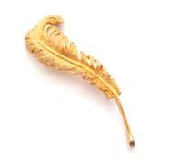 Vintage Large Jewelcraft Feather Design Statement Brooch