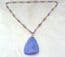 Vintage Large Marbled Purple Plastic Triangular Shaped Retro Pendant And Necklace