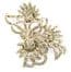 Vintage Large Marcasite Set Abstract Triple Flower Design Brooch.