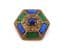 Vintage Large Miracle Scottish Thistle Detailed Faux Lapis Lazuli And Aventurine Shield Brooch