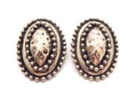 Vintage Large Modernist Brutalist Style Retro Design Clip On Earrings