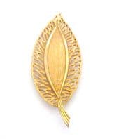 Vintage Large Naturalistic Leaf Design Statement Brooch