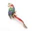 Vintage Large Parrot Long Tailed Bird Design Enamel And Rhinestone Detailed Retro Style Brooch