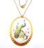 Vintage Large Peacock Bird Design Fine Bone China Necklace By Countess