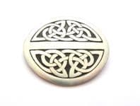Vintage Large Pewter Celtic Knot Work Detailed Brooch By Past Times