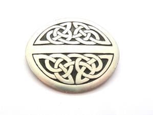 Vintage Large Pewter Celtic Knot Work Detailed Brooch By Past Times