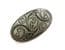 Vintage Large Pewter Celtic Pictish Spiral Detailed Oval Shaped Brooch By St Justin