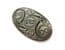 Vintage Large Pewter Celtic Pictish Spiral Detailed Oval Shaped Brooch By St Justin