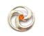 Vintage Large Pewter Celtic Spiral New Wave Design Brooch By St.Justin