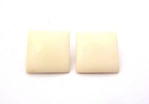 Vintage Large Plastic Square Geometric Design Clip On Earrings