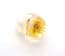 Vintage Large Raised Dried Yellow Flower In Lucite Retro Statement Bubble Ring