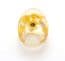 Vintage Large Raised Dried Yellow Flower In Lucite Retro Statement Bubble Ring