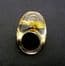 Vintage Large Raised Dried Yellow Flower In Lucite Retro Statement Bubble Ring