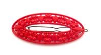Vintage Large Red Floral Design Design Hair Clip