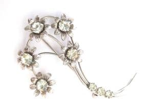Vintage Large Rhinestone Floral Posy Style Brooch.