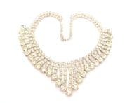 Vintage Large Rhinestone Set Geometric Fringe Drop Statement Design choker Necklace
