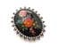 Vintage Large Sarah Coventry Black Floral Design Brooch