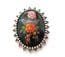 Vintage Large Sarah Coventry Black Floral Design Brooch