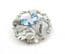 Vintage Large Scottish Style Blue Rhinestone Set Thistle Flower Design Brooch By Mizpah