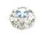 Vintage Large Scottish Style Blue Rhinestone Set Thistle Flower Design Brooch By Mizpah