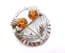 Vintage Large Scottish Style Faux Citrine Thistle Flower Brooch By Mizpah