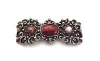 Vintage Large Scottish Style Faux Gem set Bow Shaped Brooch