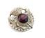 Vintage Large Scottish Thistle Flower Porphyry Glass Set Brooch By Exquisite
