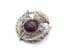 Vintage Large Scottish Thistle Flower Porphyry Glass Set Brooch By Exquisite